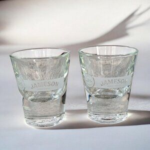 Set of Two JAMESON & SON Irish Whiskey Round Embossed Base 1.5 oz Shot …